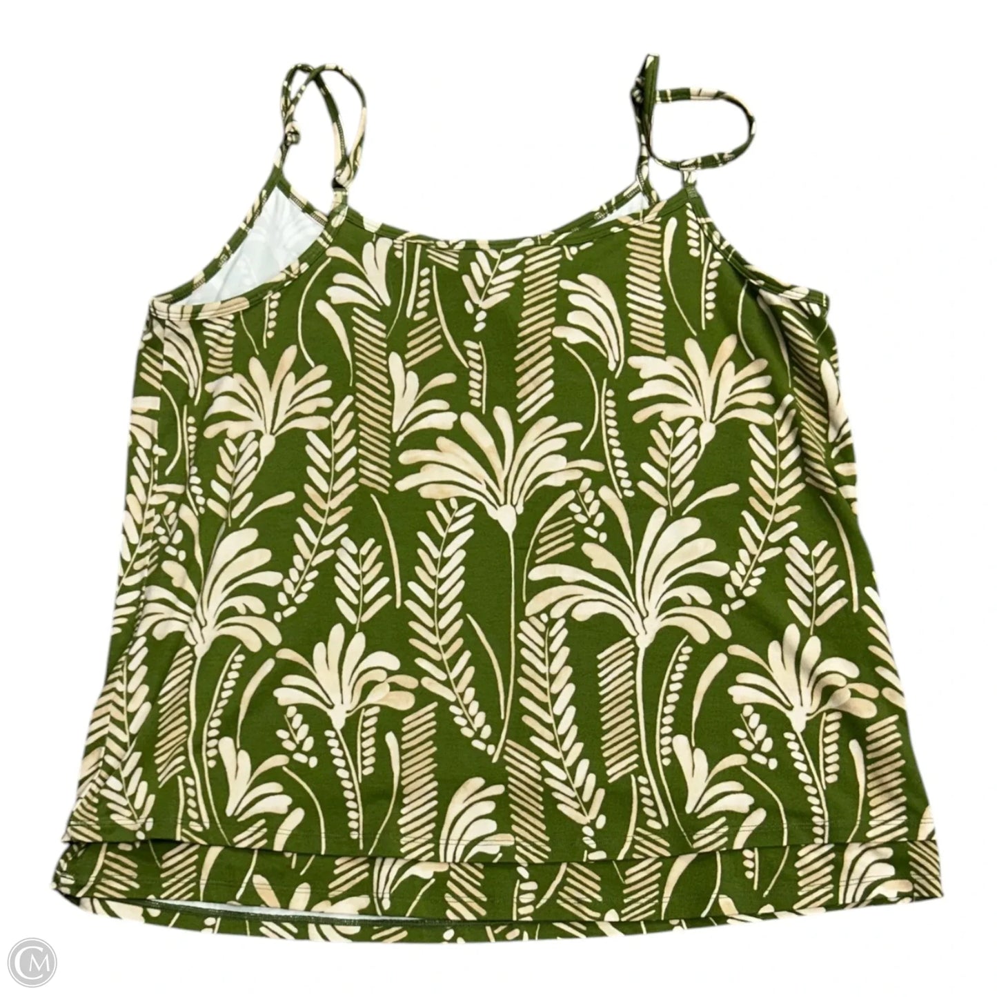 Top Sleeveless By Cabi In Green & Tan, Size: M