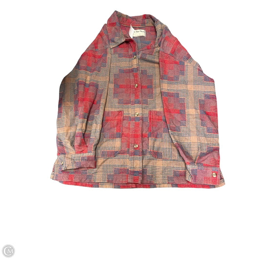 Jacket Shirt By We The Free In Red & Tan, Size: L