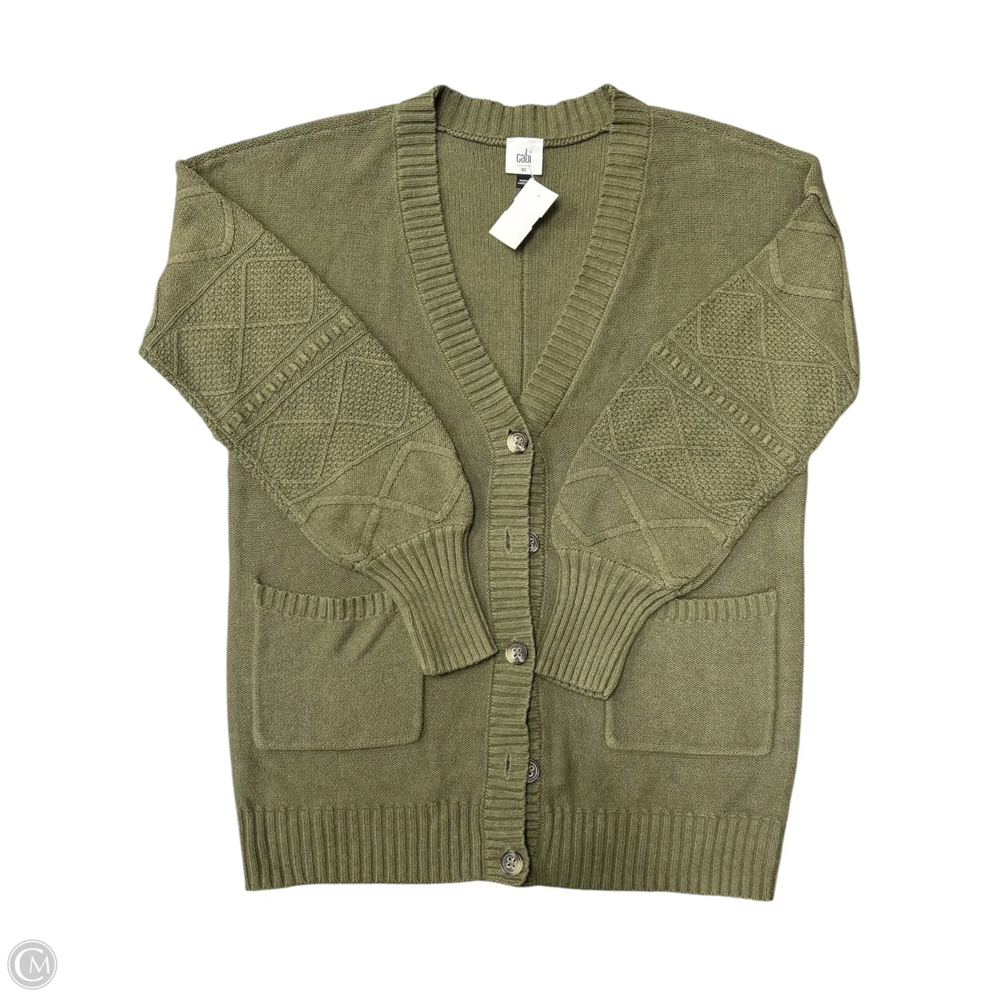 Sweater Cardigan By Cabi In Green, Size: Xs