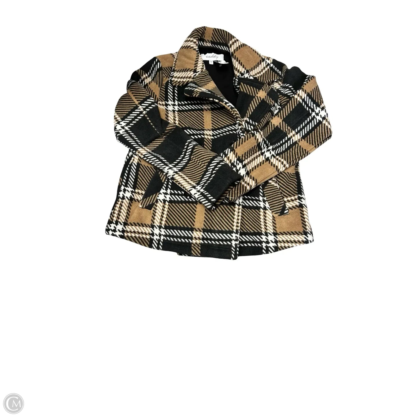 Jacket Fleece By Sebby In Black & Brown, Size: S
