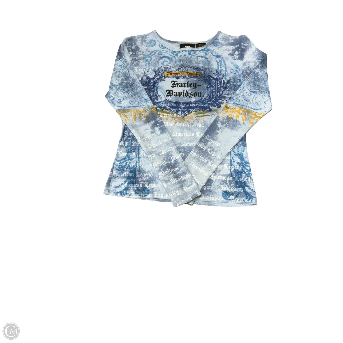 Top Long Sleeve By Harley Davidson In Blue, Size: M