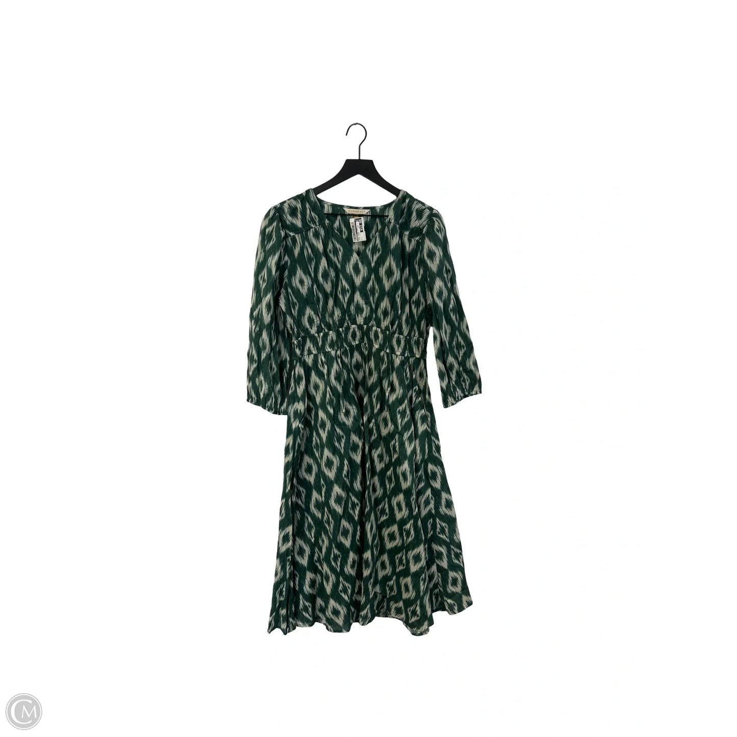 Dress Casual Maxi By Downeast In Cream & Green, Size: L