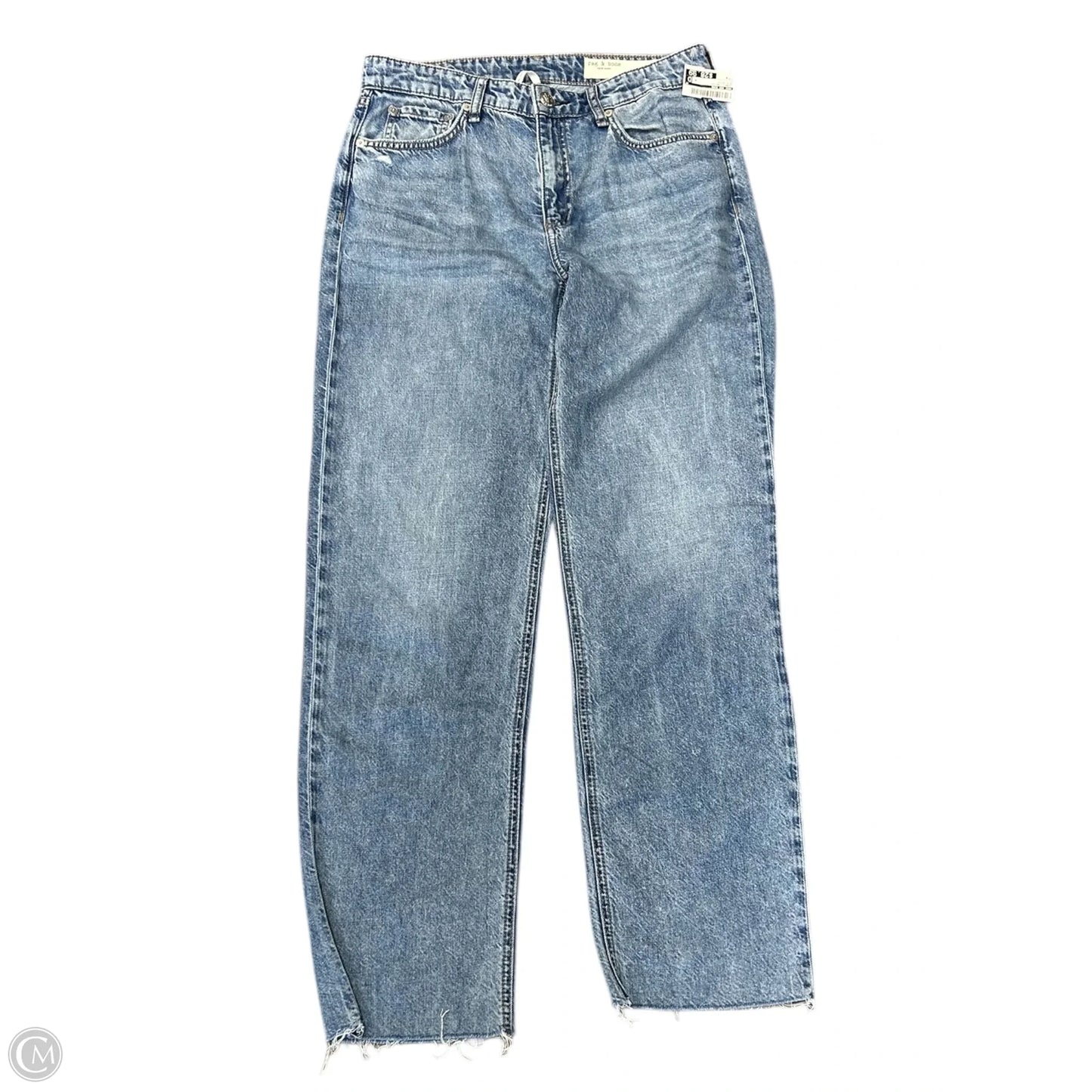 Jeans Straight By Rag And Bone In Blue Denim, Size: 4