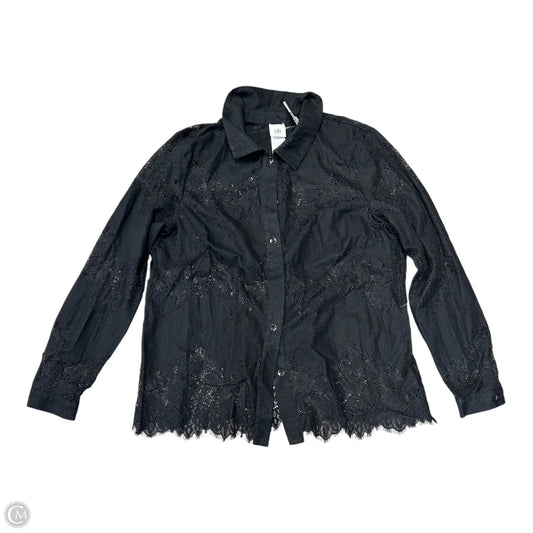 Top Long Sleeve By Cabi In Black, Size: L