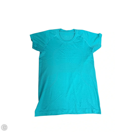 Athletic Top Short Sleeve By Lululemon In Teal, Size: 12