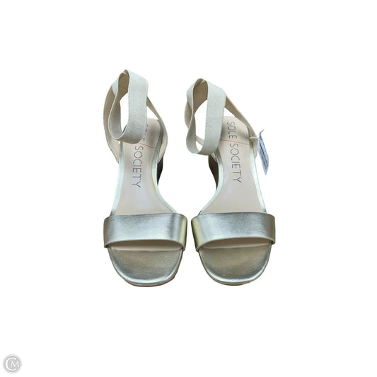 Sandals Heels Wedge By Sole Society In Gold, Size: 8.5