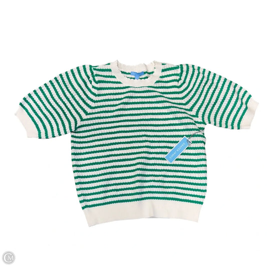 Sweater By Draper James In Green & White, Size: L