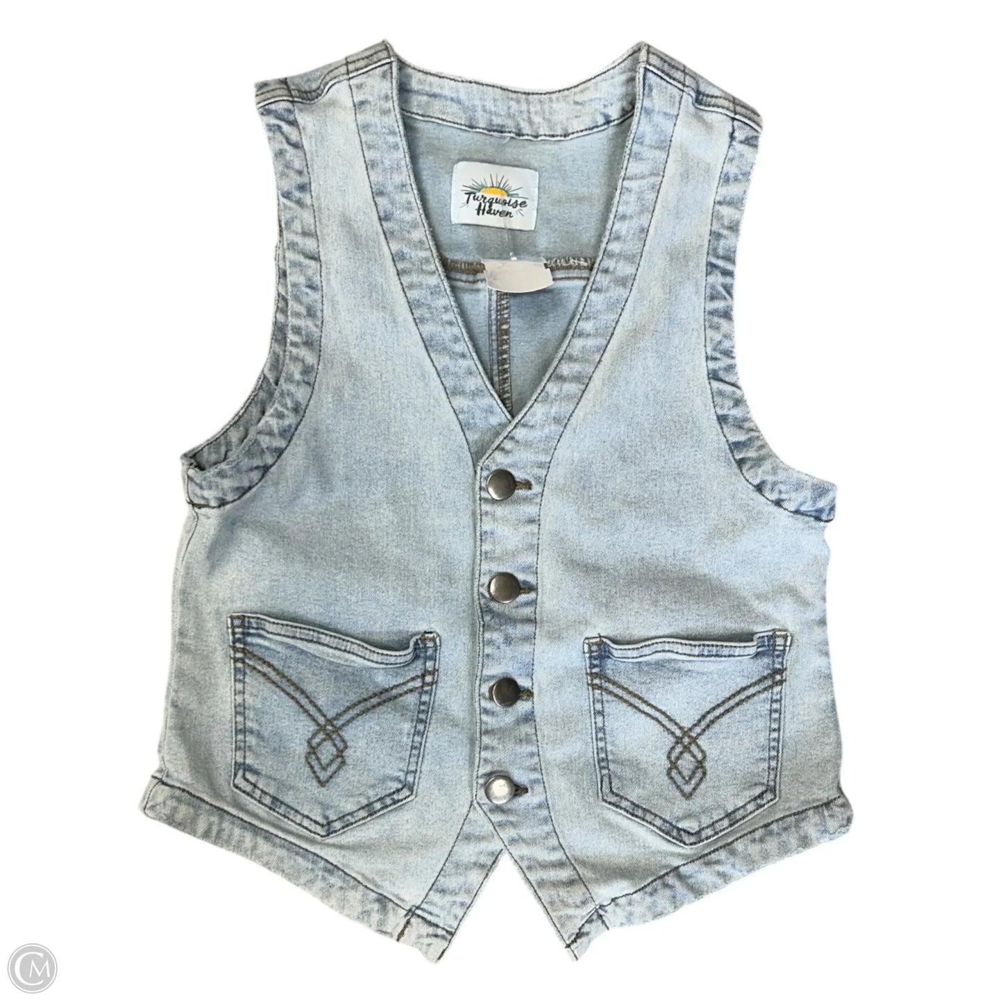 Vest Other By Clothes Mentor In Blue Denim, Size: S
