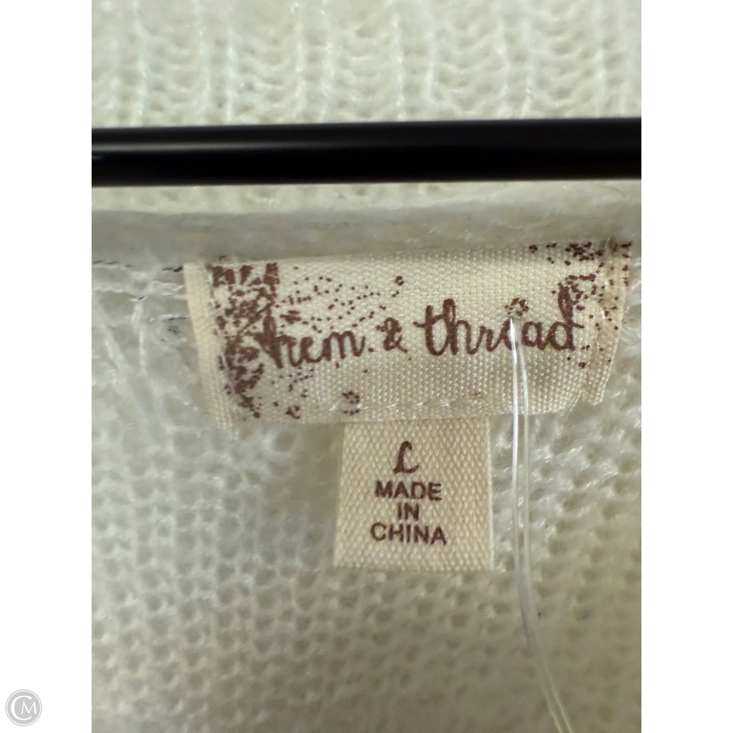Sweater By Hem & Thread In Cream, Size: L
