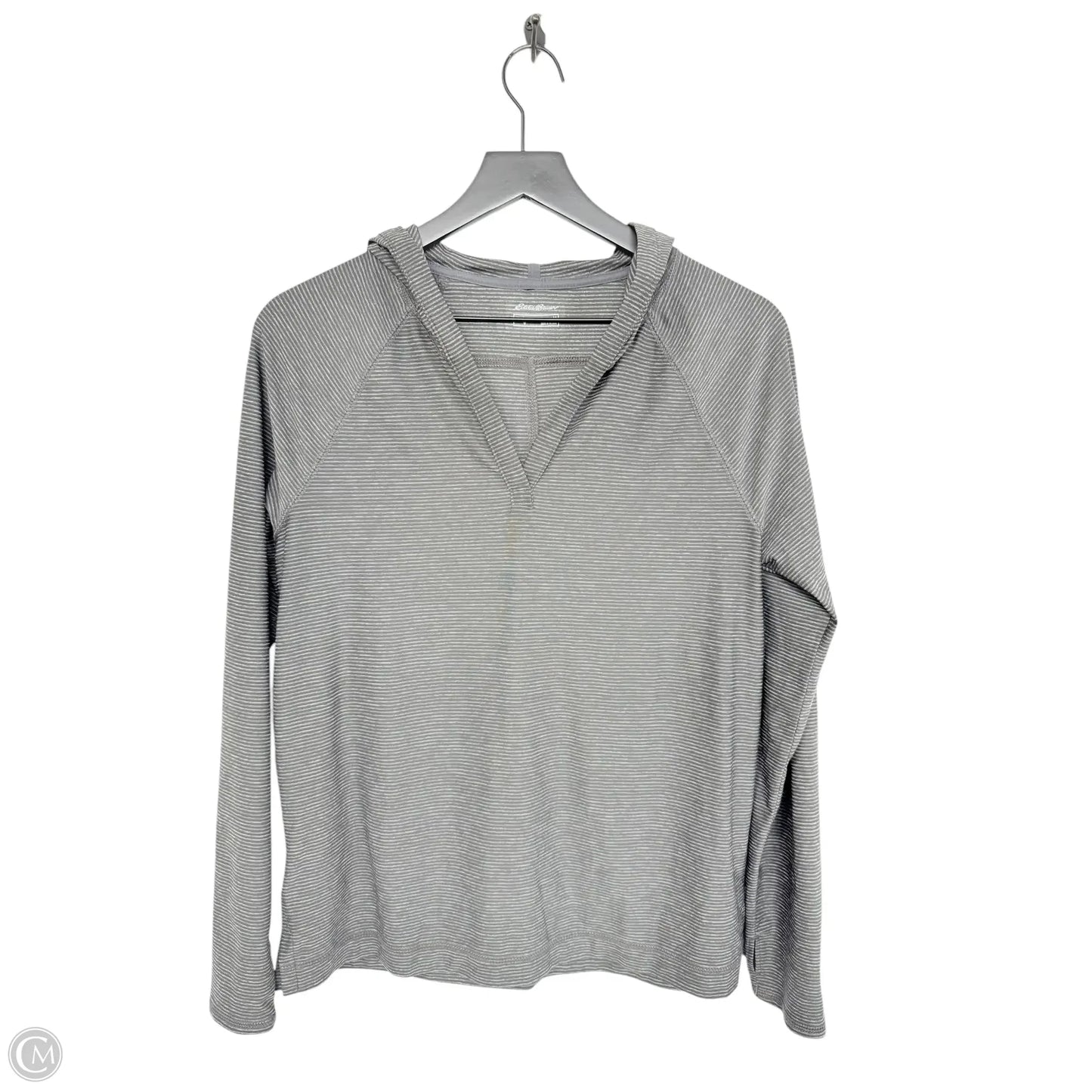 Athletic Top Long Sleeve Hoodie By Eddie Bauer In Grey, Size: M