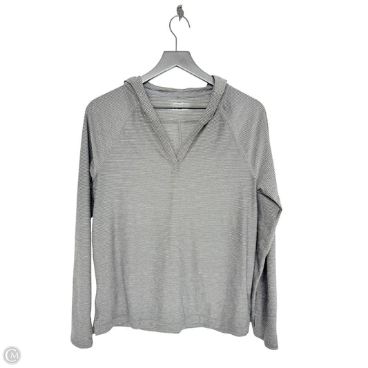 Athletic Top Long Sleeve Hoodie By Eddie Bauer In Grey, Size: M