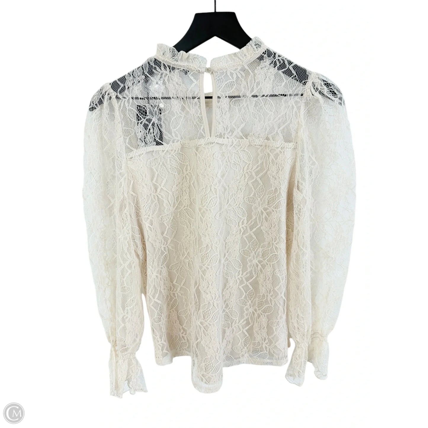 Top Long Sleeve By Adrianna Papell In Cream, Size: S
