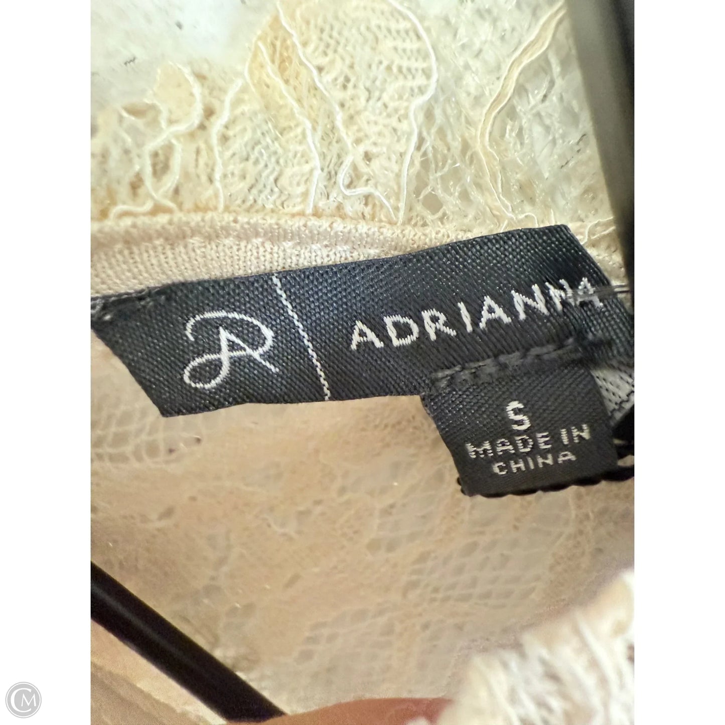 Top Long Sleeve By Adrianna Papell In Cream, Size: S