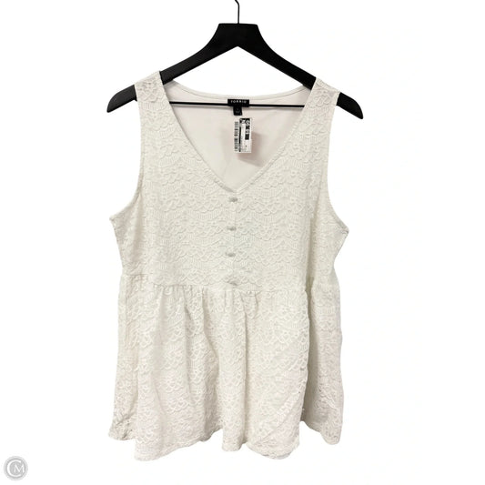 Top Sleeveless By Torrid In White, Size: 1x