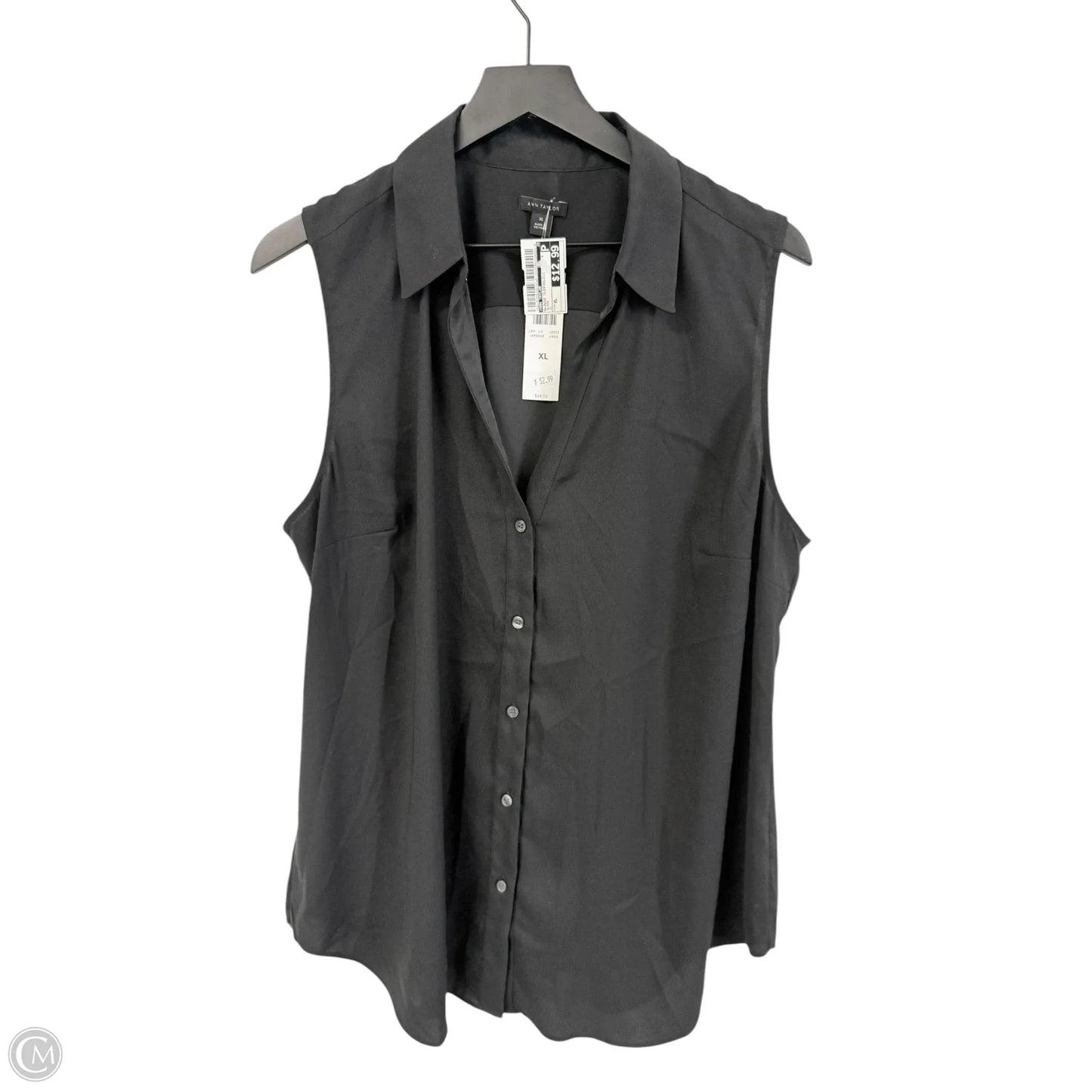 Blouse Sleeveless By Ann Taylor In Black, Size: Xl