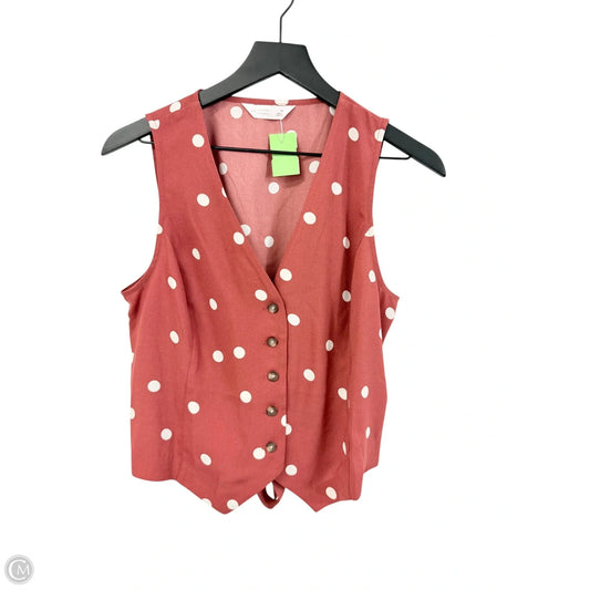 Top Sleeveless By Lc Lauren Conrad In Red & White, Size: M