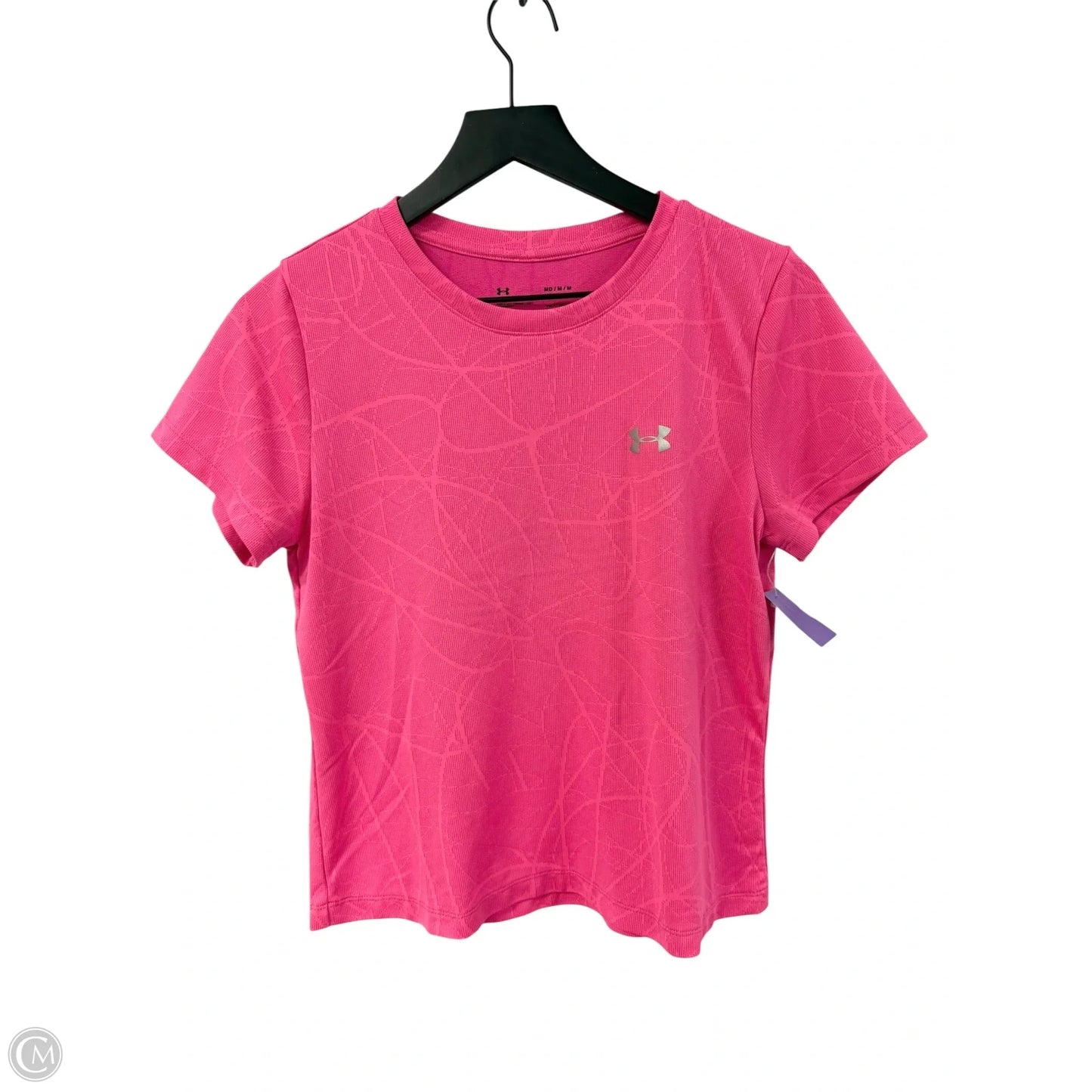Athletic Top Short Sleeve By Under Armour In Pink, Size: M
