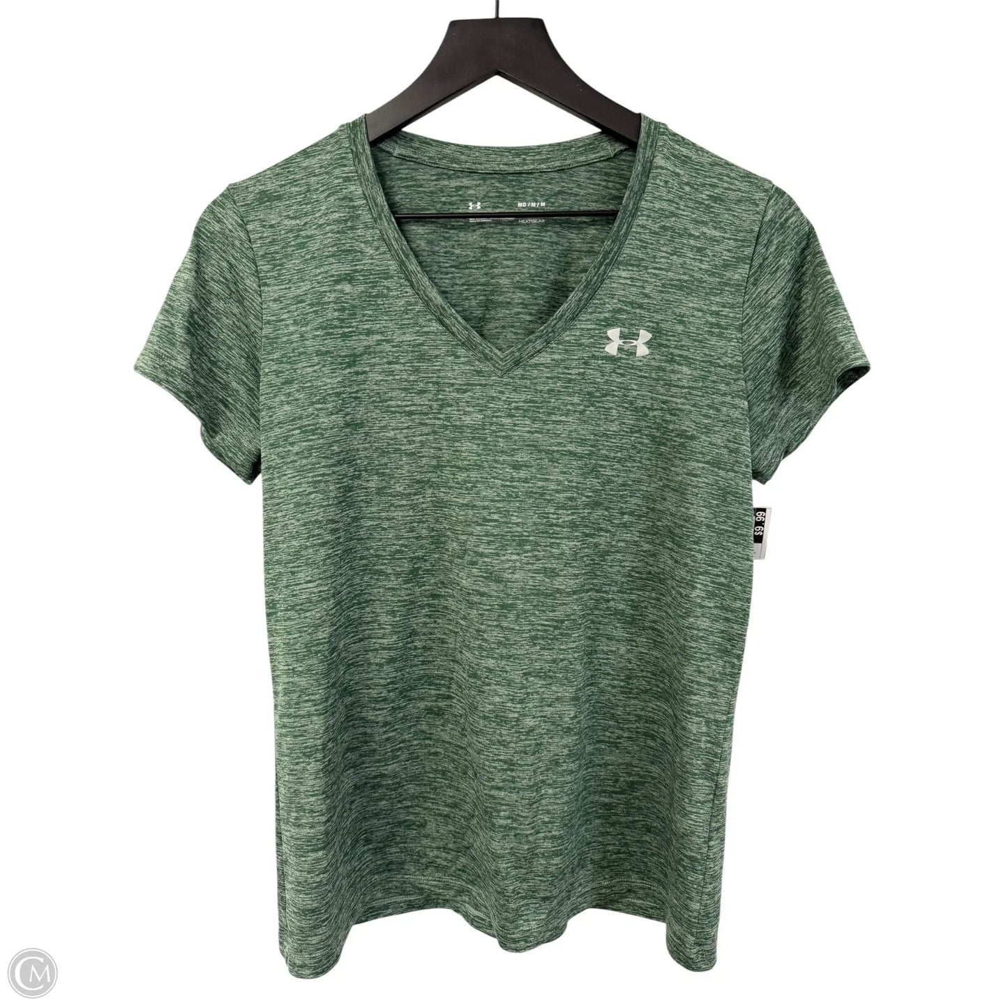 Athletic Top Short Sleeve By Under Armour In Green, Size: M