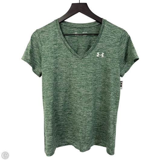 Athletic Top Short Sleeve By Under Armour In Green, Size: M