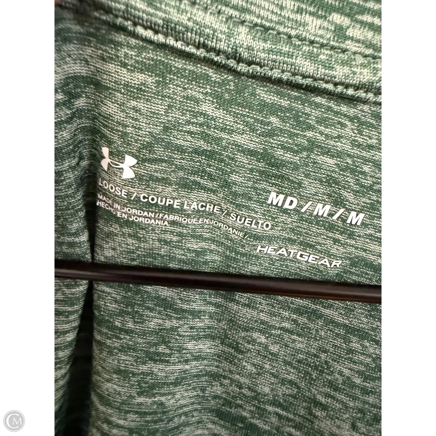 Athletic Top Short Sleeve By Under Armour In Green, Size: M