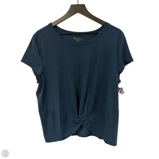 Athletic Top Short Sleeve By Athleta In Navy, Size: Xl