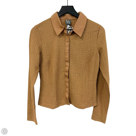 Blouse Long Sleeve By Worthington In Beige, Size: M