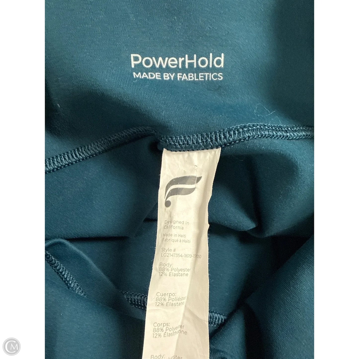 Athletic Leggings By Fabletics In Teal, Size: L