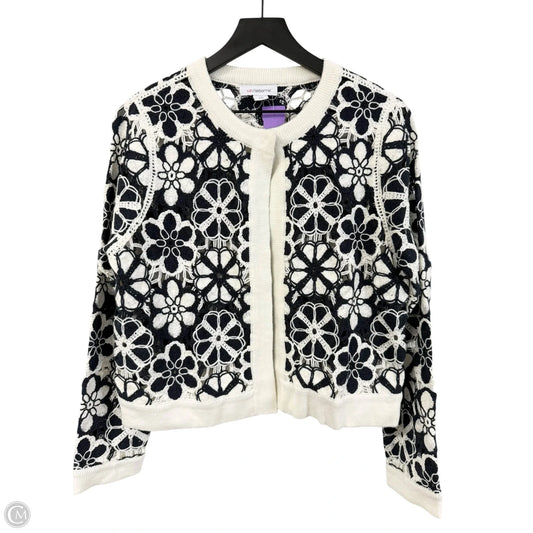Cardigan By Liz Claiborne In Blue & White, Size: S