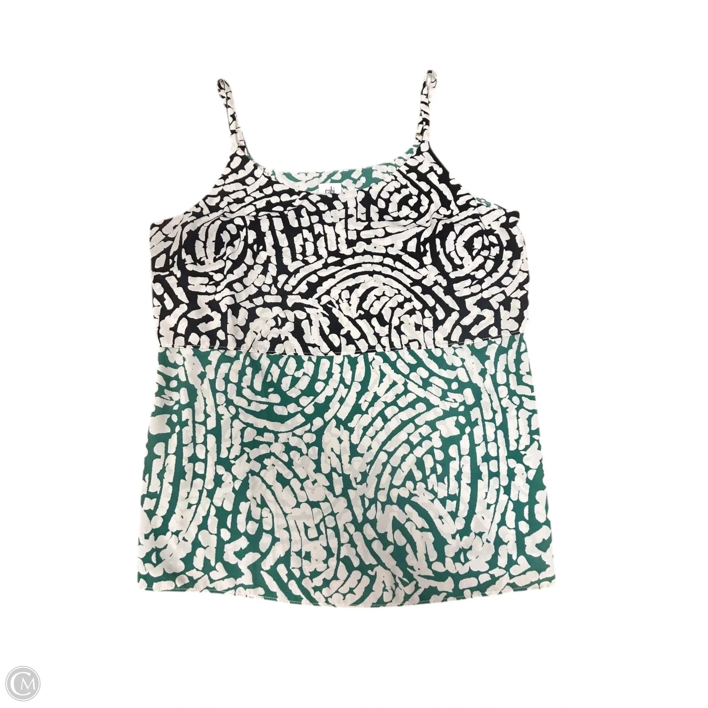Top Sleeveless By Cabi In Black & Green, Size: L