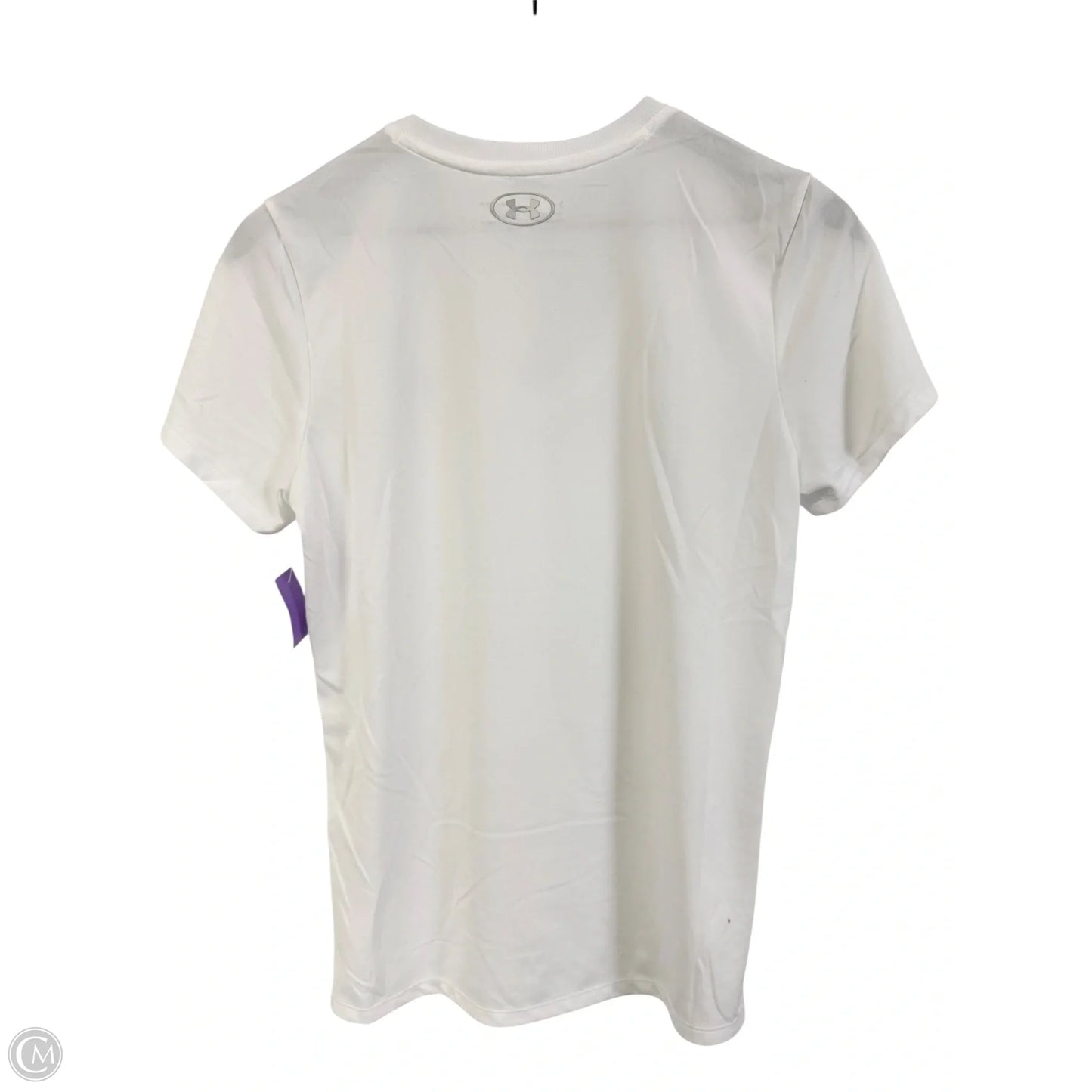 Athletic Top Short Sleeve By Under Armour In White, Size: M