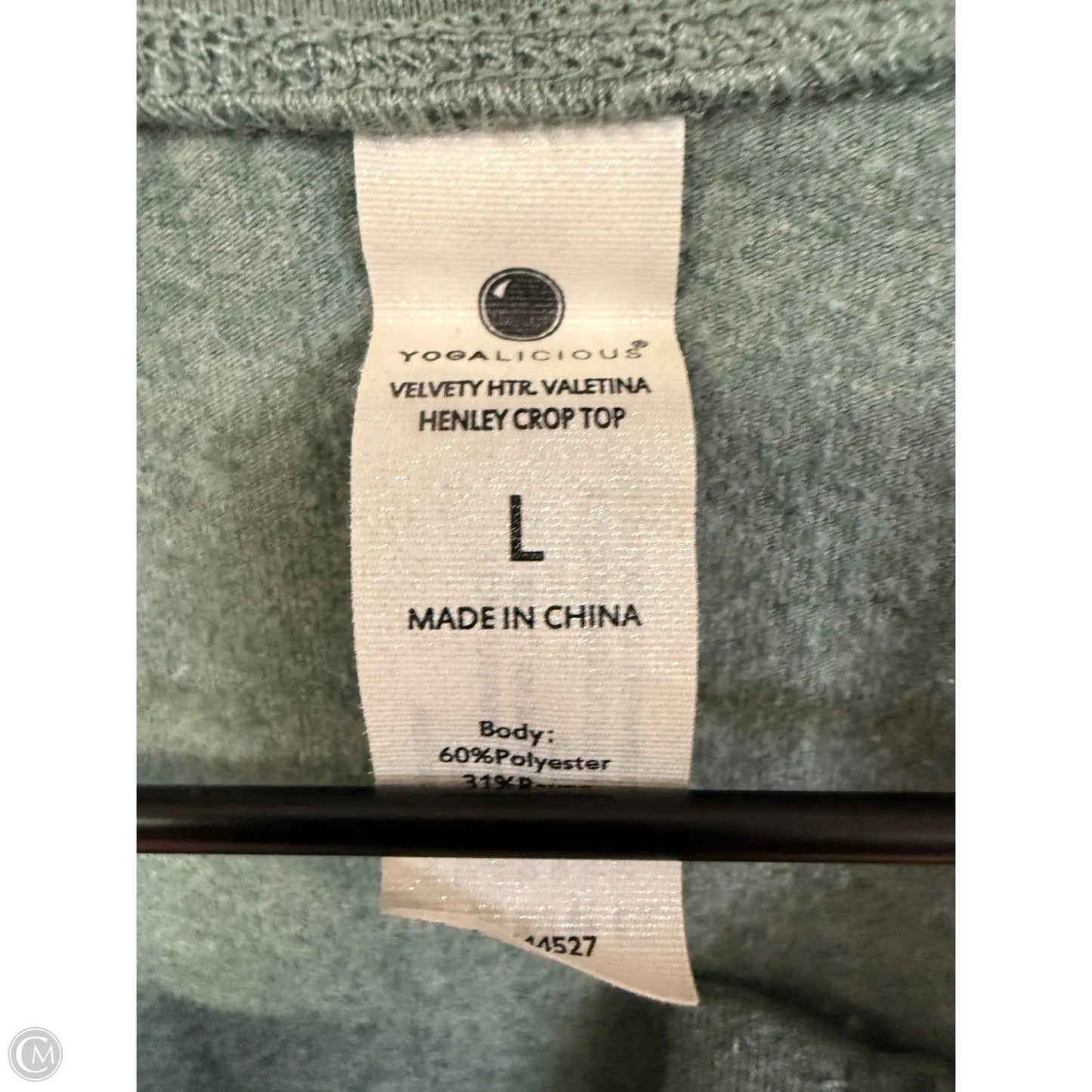 Athletic Top Long Sleeve Crewneck By Yogalicious In Green, Size: L