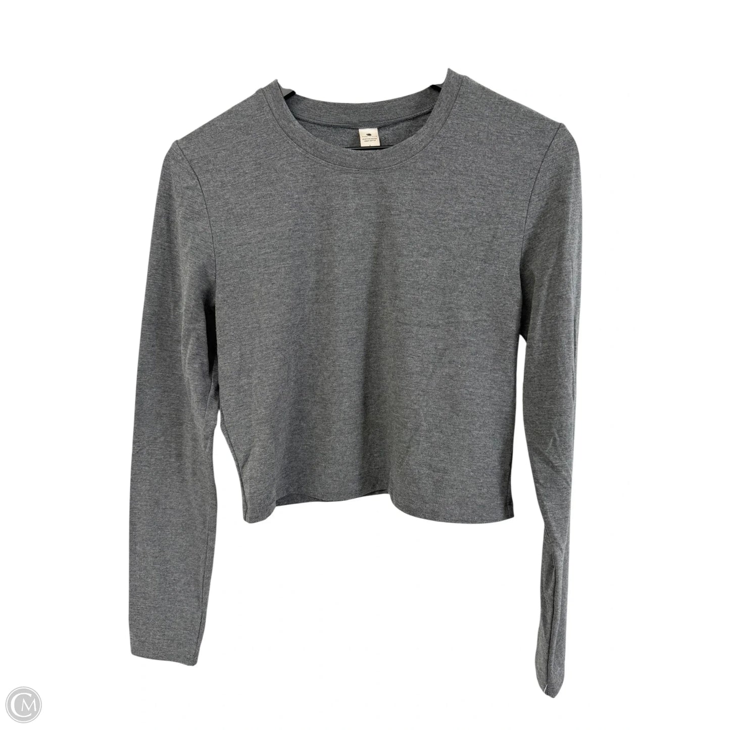 Athletic Top Long Sleeve Crewneck By Yogalicious In Grey, Size: L