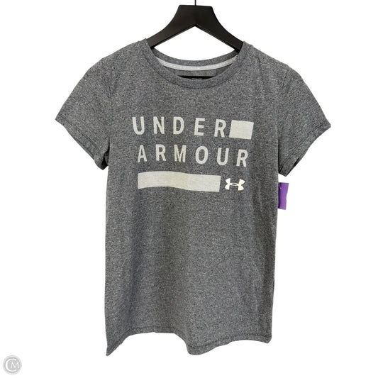 Athletic Top Short Sleeve By Under Armour In Grey, Size: S