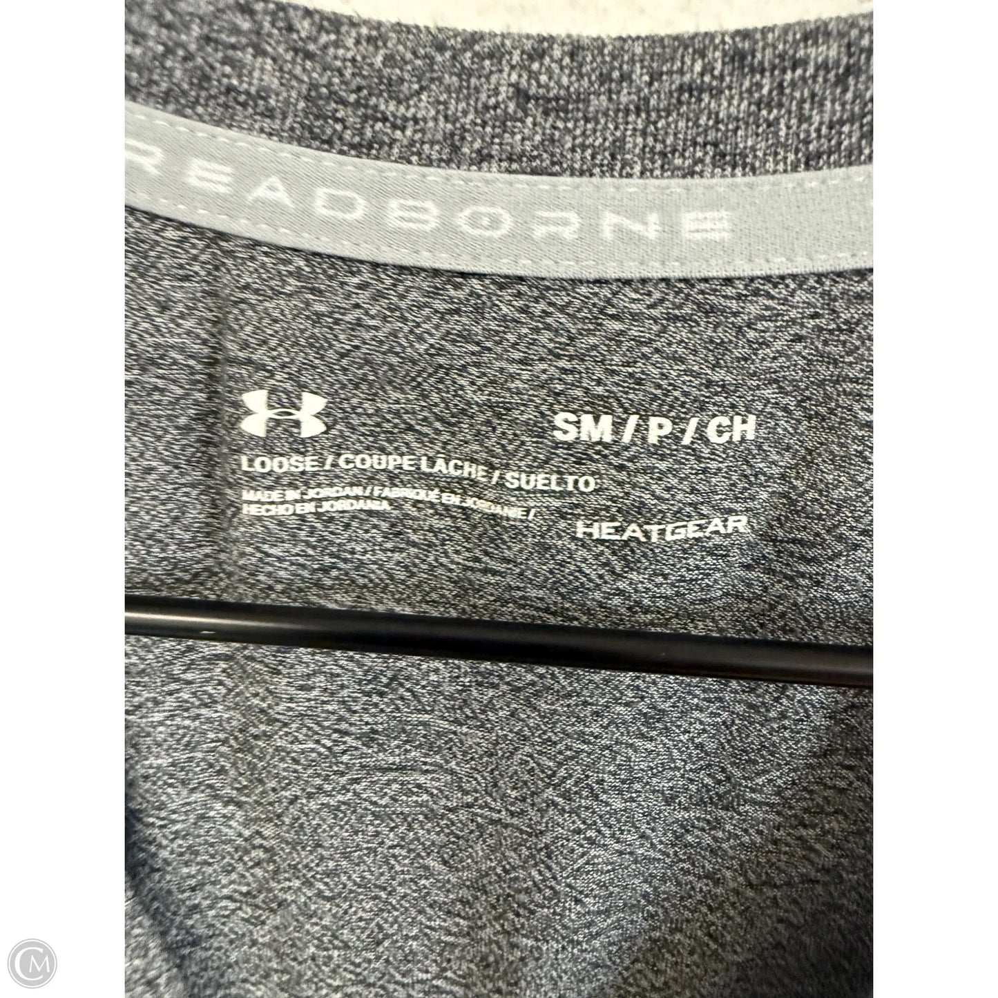 Athletic Top Short Sleeve By Under Armour In Grey, Size: S