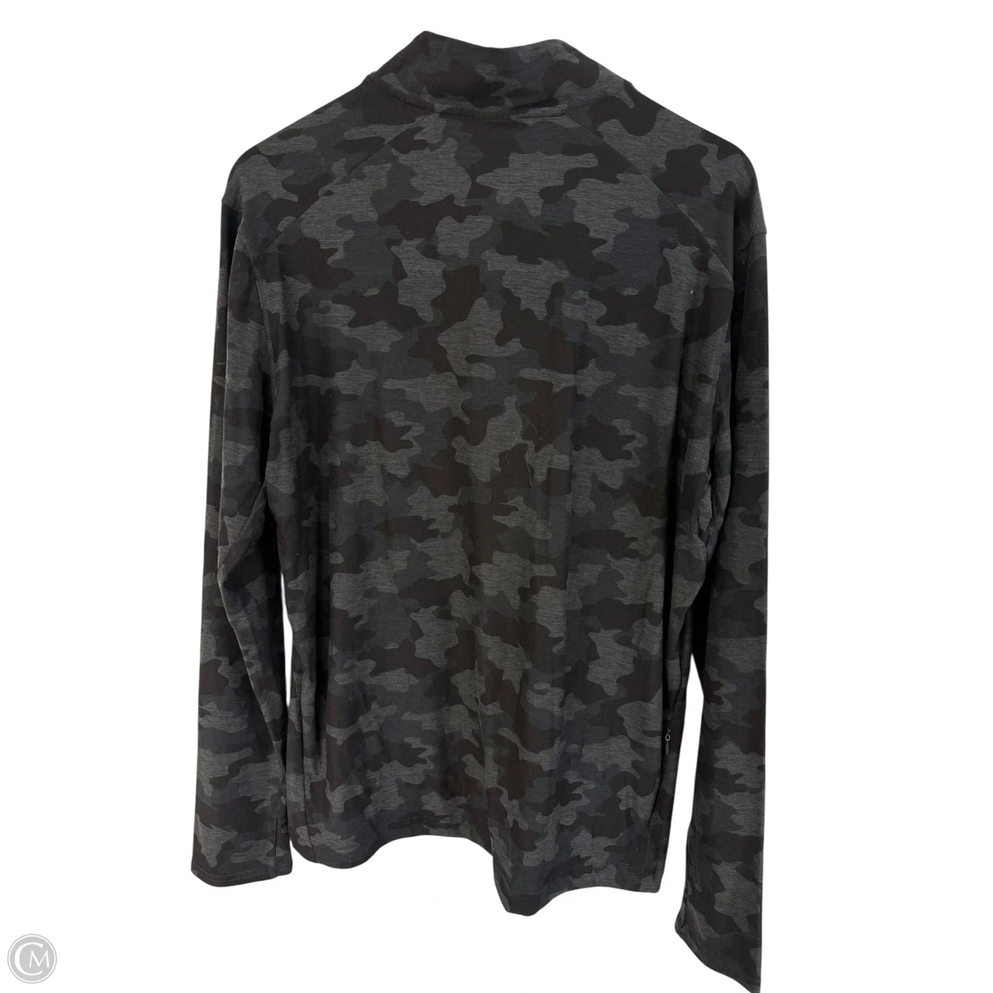 Athletic Top Long Sleeve Collar By Kyodan In Camouflage Print, Size: L