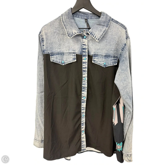 Blouse Long Sleeve By Cmc In Multi-colored, Size: 2x