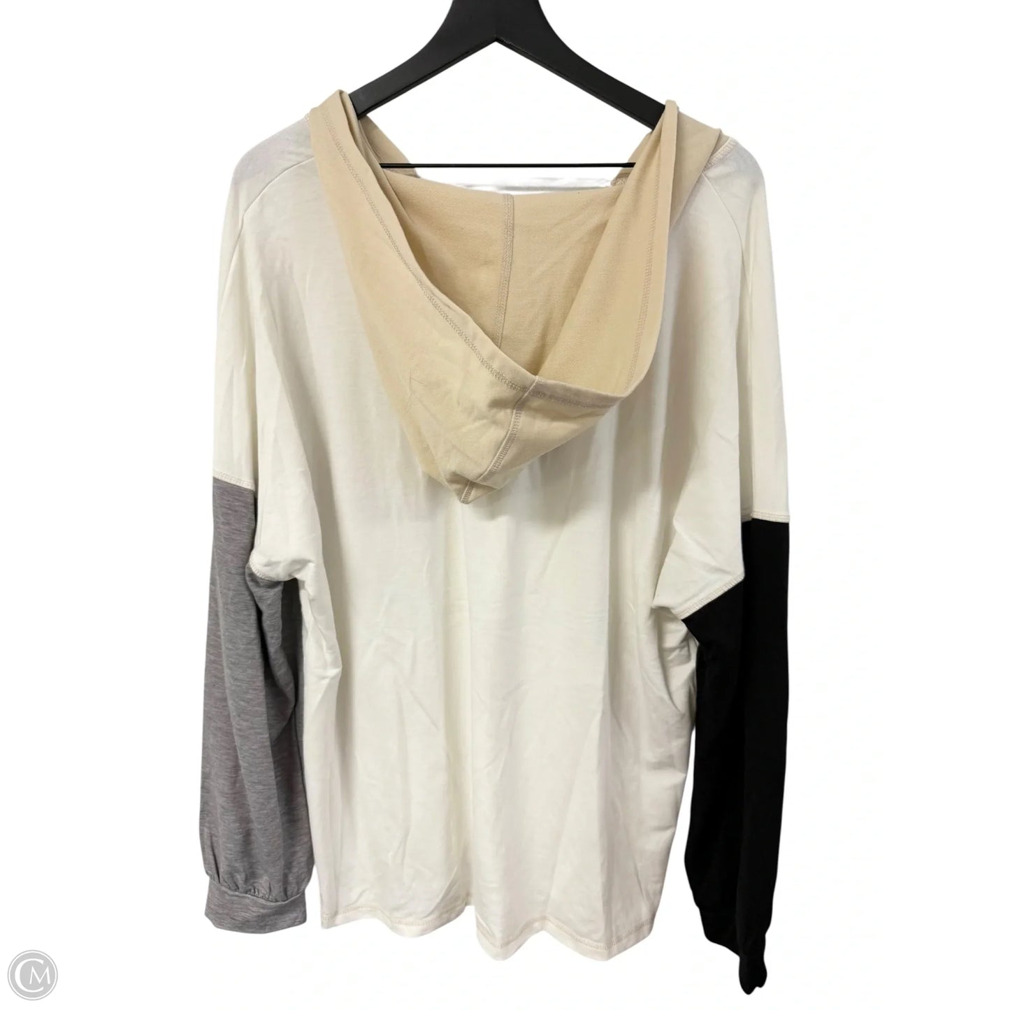 Top Long Sleeve By Cmf In Black & Cream, Size: 2x