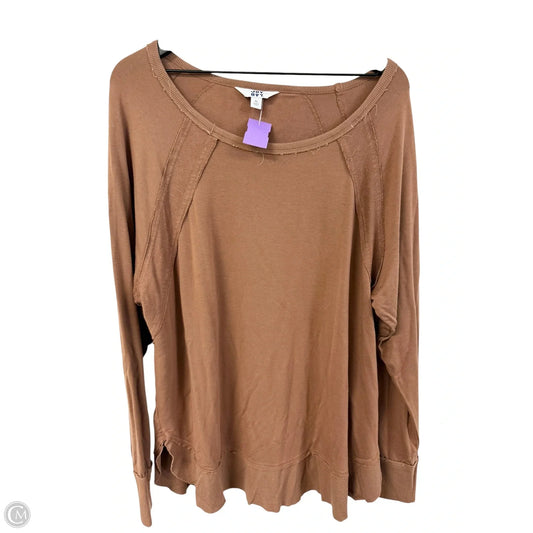 Athletic Top Long Sleeve Crewneck By Joy Lab In Brown, Size: Xl