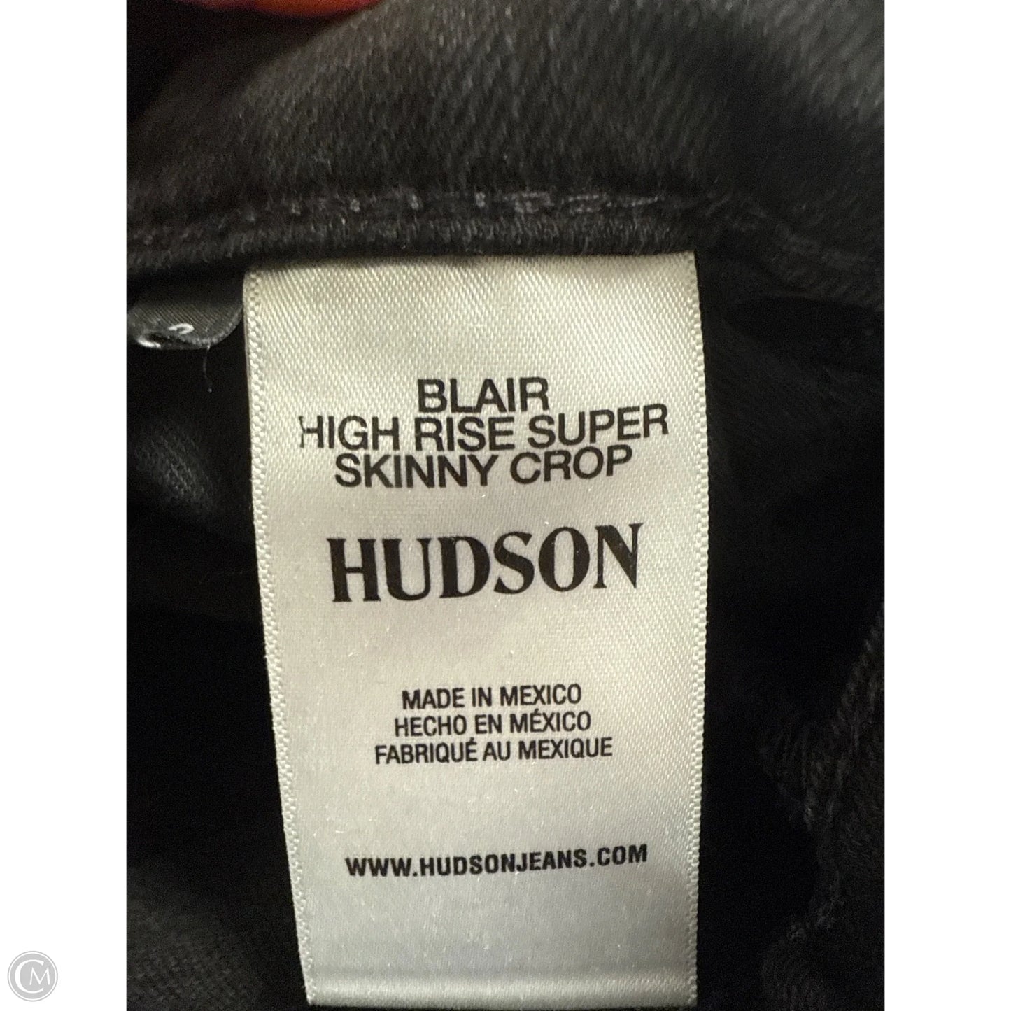 Jeans Skinny By Hudson In Black Denim, Size: 6