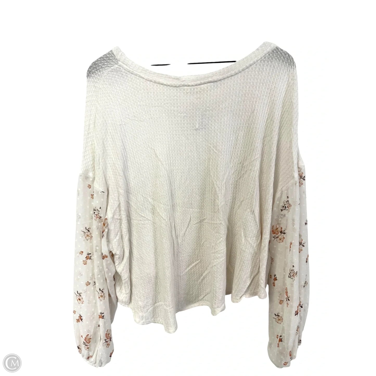 Top Long Sleeve By Blu Pepper In White, Size: M