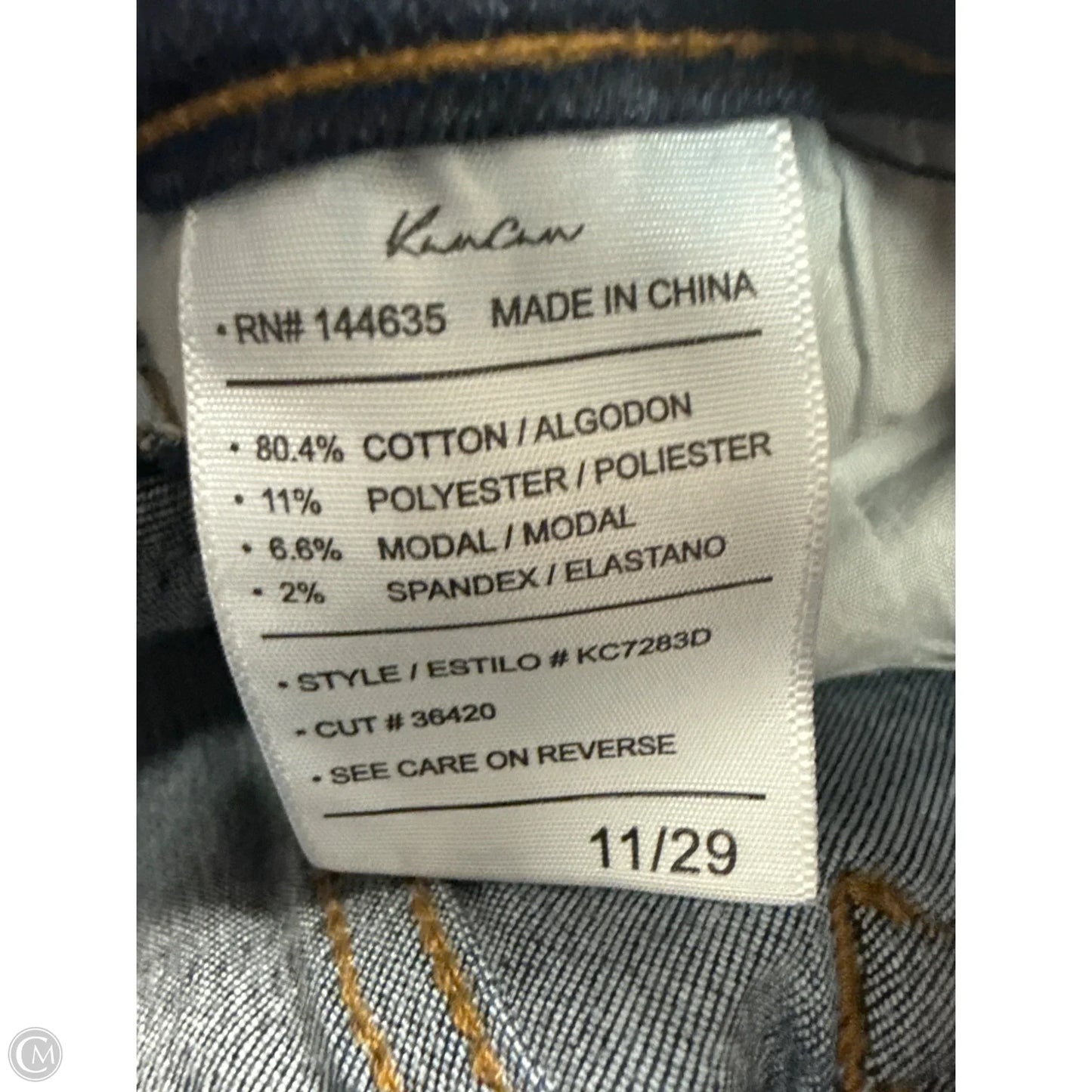 Jeans Skinny By Kancan In Blue Denim, Size: 12
