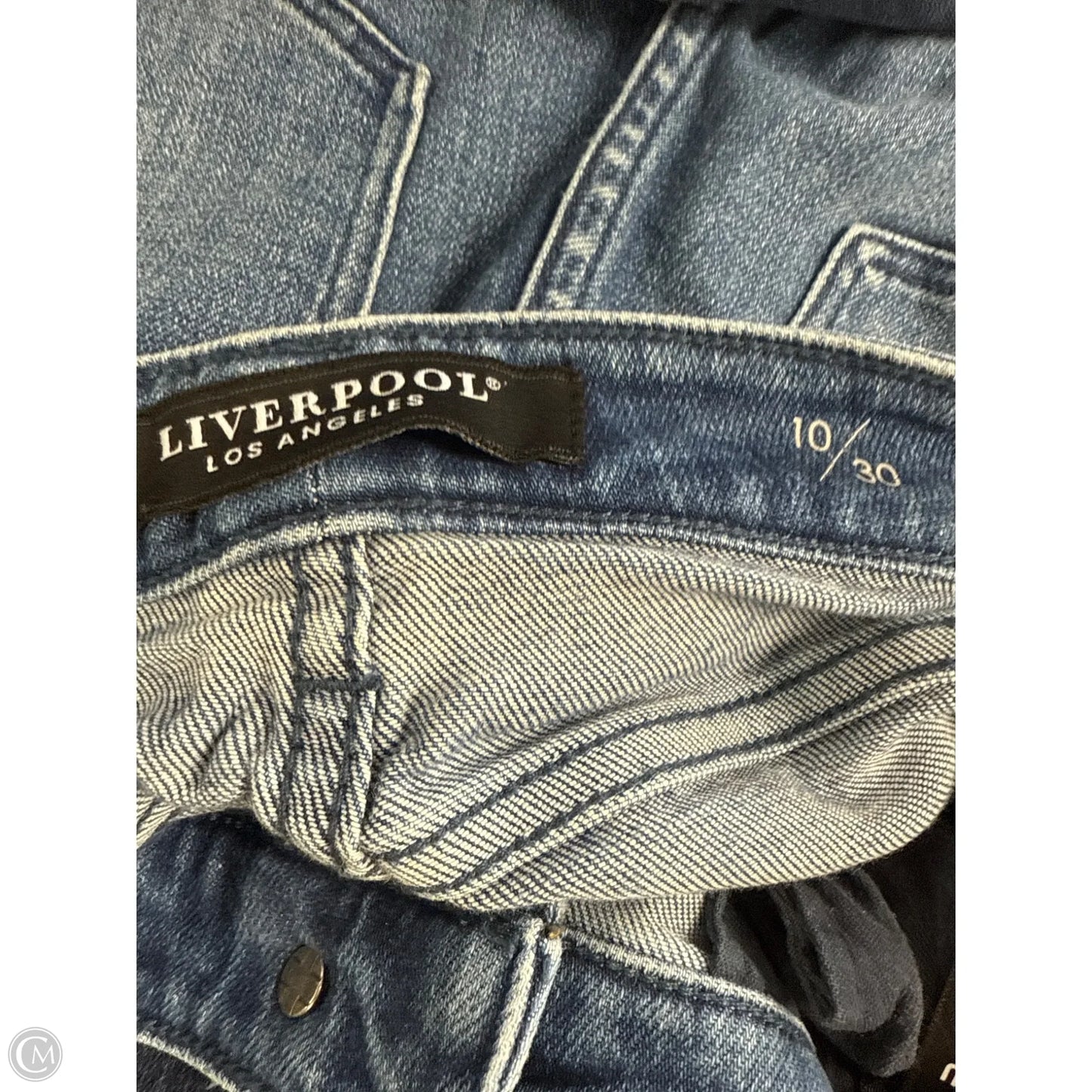Jeans Cropped By Liverpool In Blue Denim, Size: 10