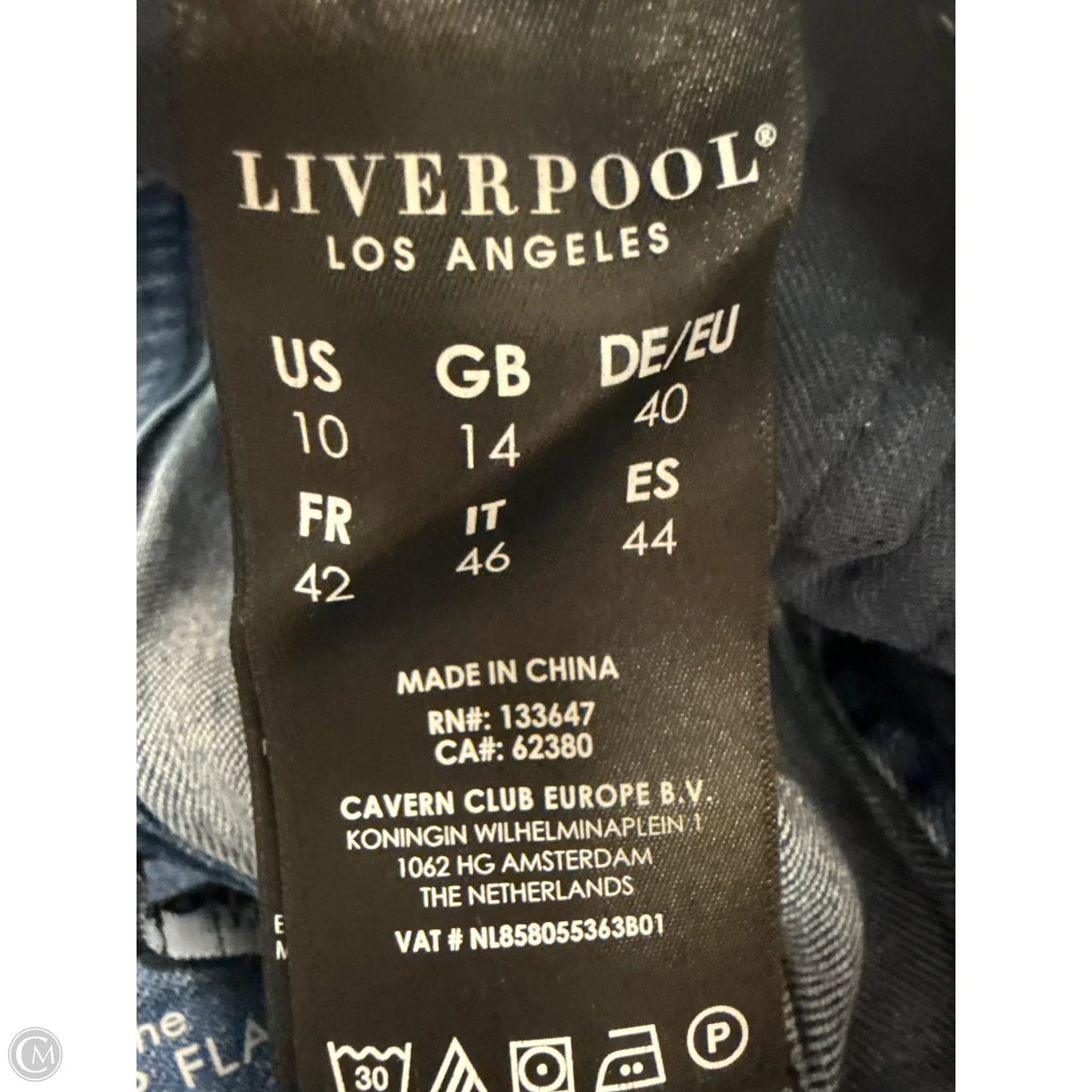 Jeans Cropped By Liverpool In Blue Denim, Size: 10