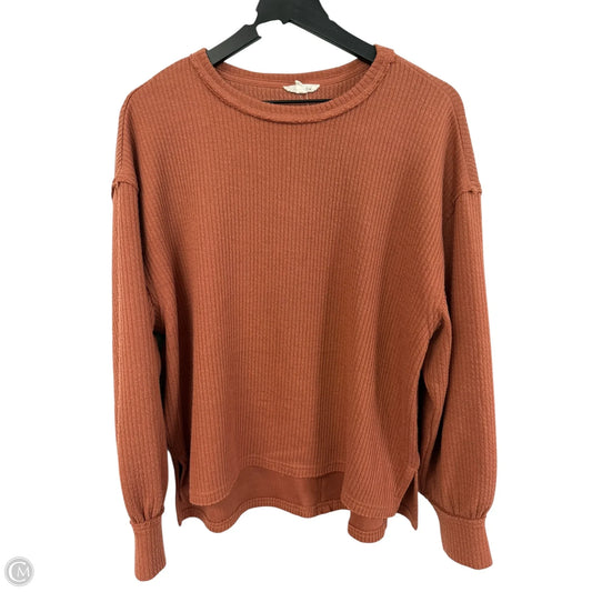 Top Long Sleeve By Blu Pepper In Orange, Size: S
