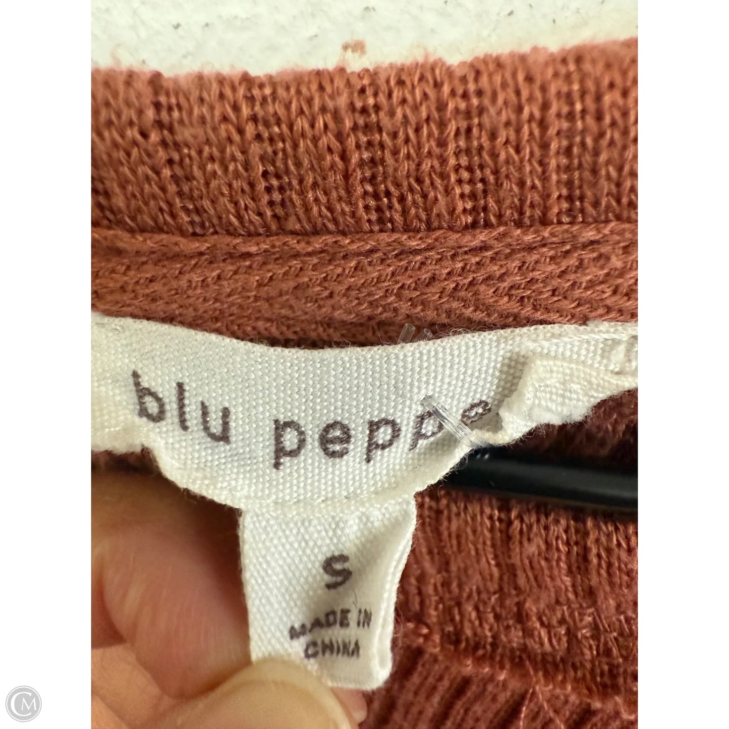 Top Long Sleeve By Blu Pepper In Orange, Size: S