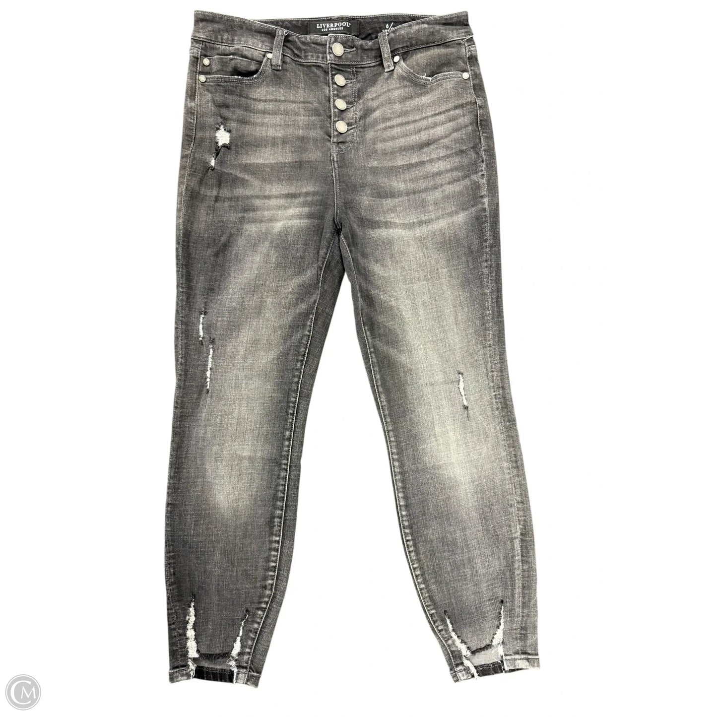 Jeans Skinny By Liverpool In Black Denim, Size: 6
