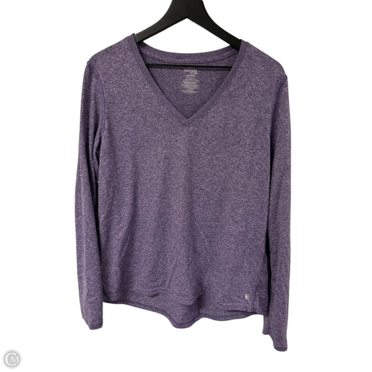 Athletic Top Long Sleeve Crewneck By Danskin Now In Purple, Size: Xl