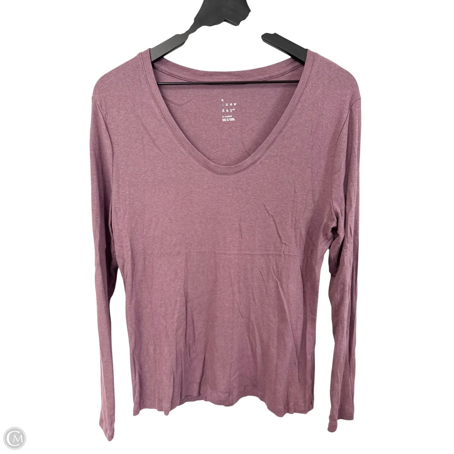 Top Long Sleeve Basic By A New Day In Purple, Size: Xl