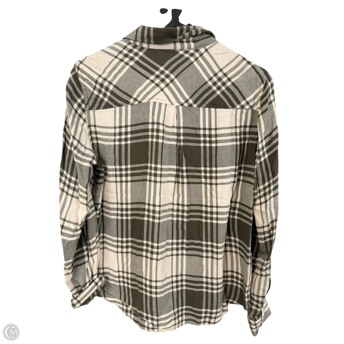 Blouse Long Sleeve By Lucky Brand In Green & Tan, Size: S