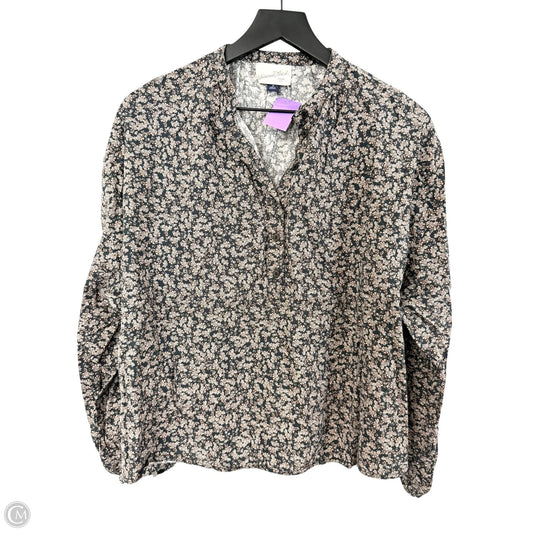 Top Long Sleeve By Universal Thread In Floral Print, Size: M